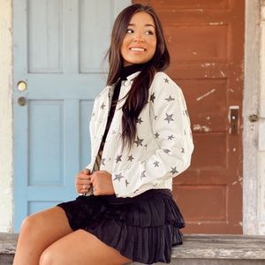 NWT Star Print Corduroy Jacket in Ivory/Grey from Willow 31 “Night Fever Jacket”